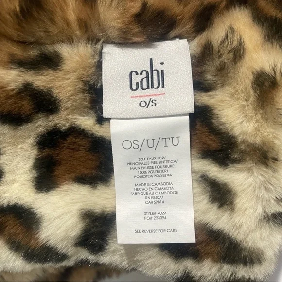 Cabi leopard print bundle up scarf